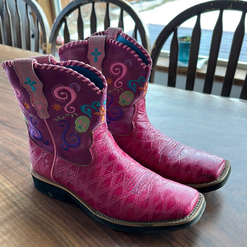 Kids Pink Western Boots